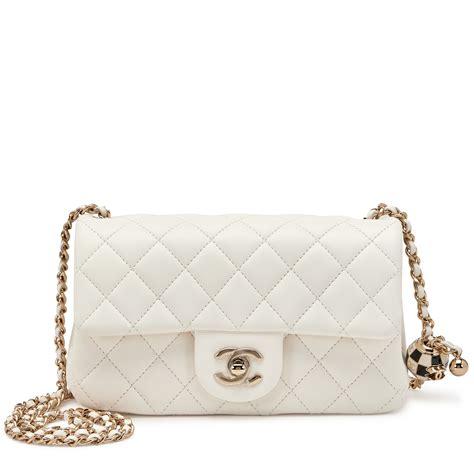 chanel flap bag pearl crush|Mini classic handbag, Lambskin & gold.